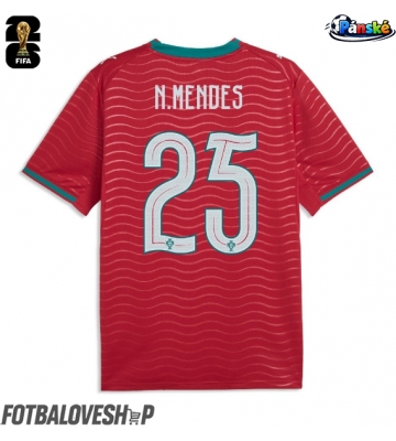 Portugalsko Nuno Mendes #25 Domácí Dres MS 2026 Krátký Rukáv
